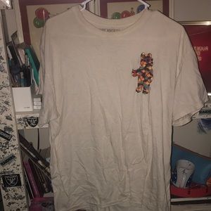 Riot Society teddy bear tee shirt size L white